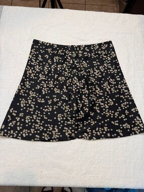 Cotton on  Black Floral A-Line Skirt medium